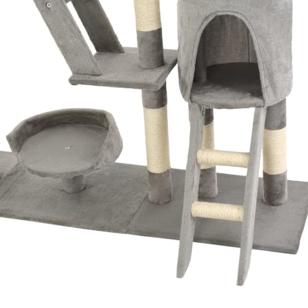 kradsetræ til katte med sisal-kradsstolper 230-250 cm grå