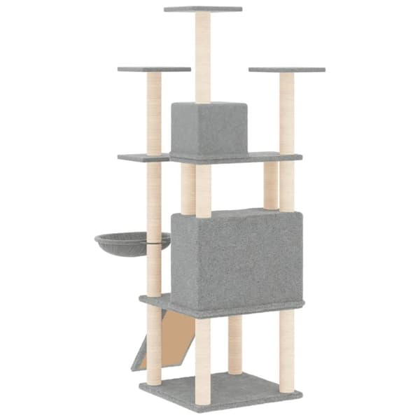 kradsetræ med sisalstolper 154 cm lysegrå