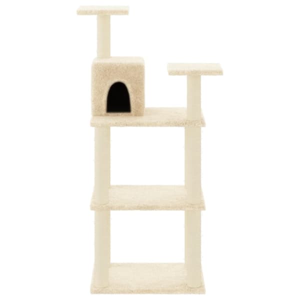 kradsetræ med sisalkradsestolper 118,5 cm cremefarvet