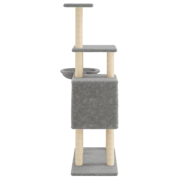 kradsetræ med sisalstolper 131 cm lysegrå