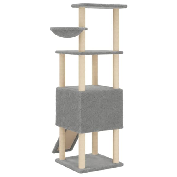 kradsetræ med sisalstolper 153 cm lysegrå