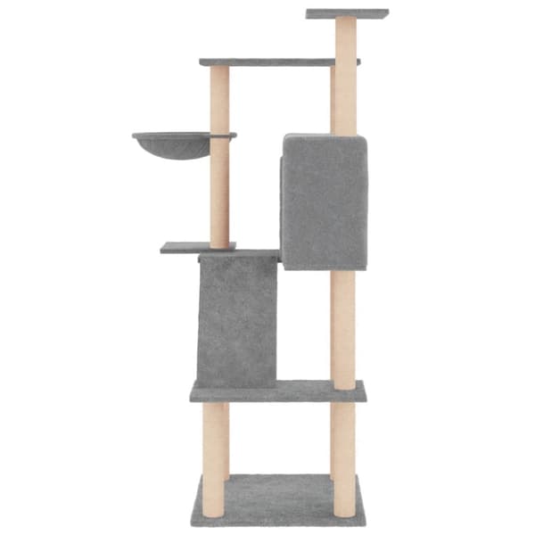 kradsetræ med sisalstolper 143 cm lysegrå