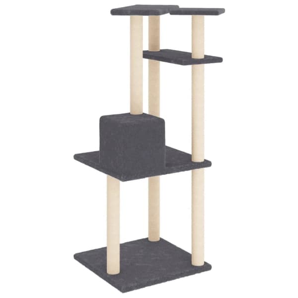 kradsetræ med sisalstolper 123 cm mørkegrå