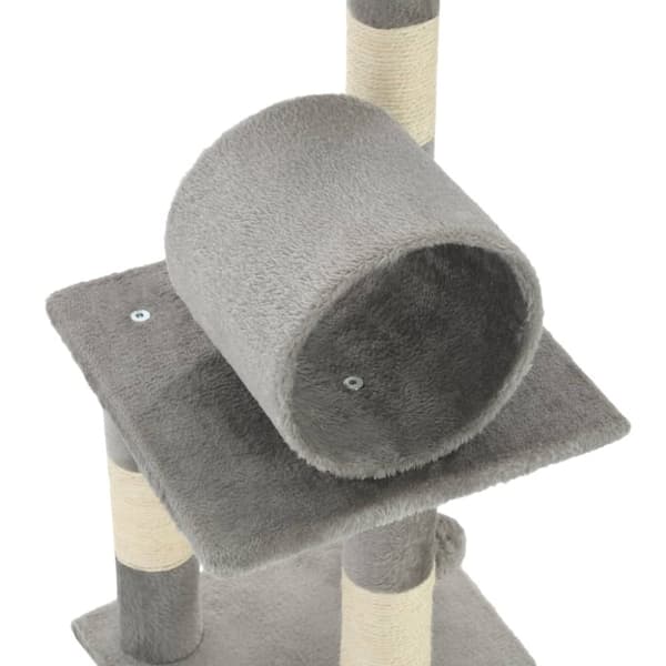 kradsetræ til katte med sisal-kradsestolper 65 cm grå