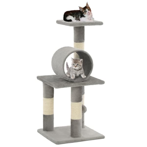 kradsetræ til katte med sisal-kradsestolper 65 cm grå