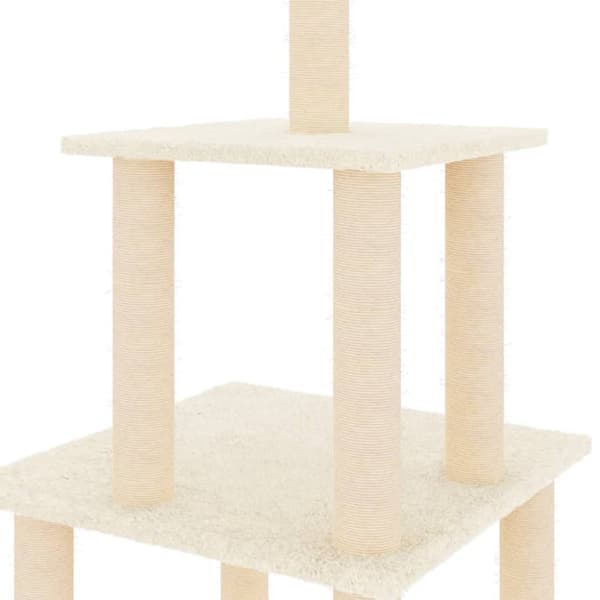 kradsetræ med sisalkradsestolper 111 cm cremefarvet