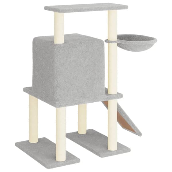 kradsetræ med sisalkradsestolper 96,5 cm lysegrå