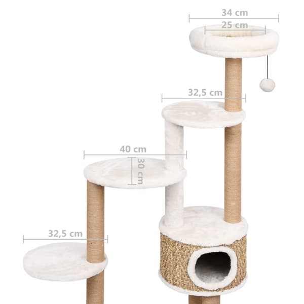 Kissapuu tyynyllä ja tangolla, 148 cm, meriruohoa