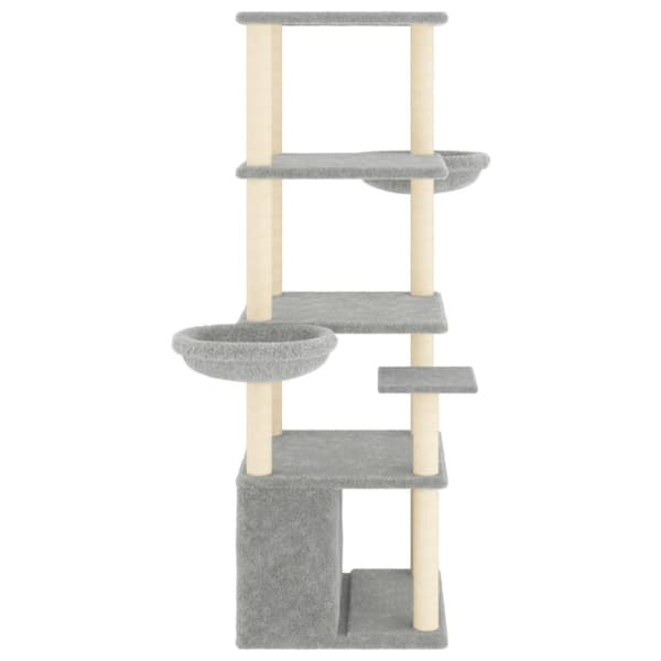 kradsetræ med sisalstolper 147 cm lysegrå
