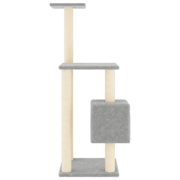 kradsetræ med sisalstolper 104 cm lysegrå