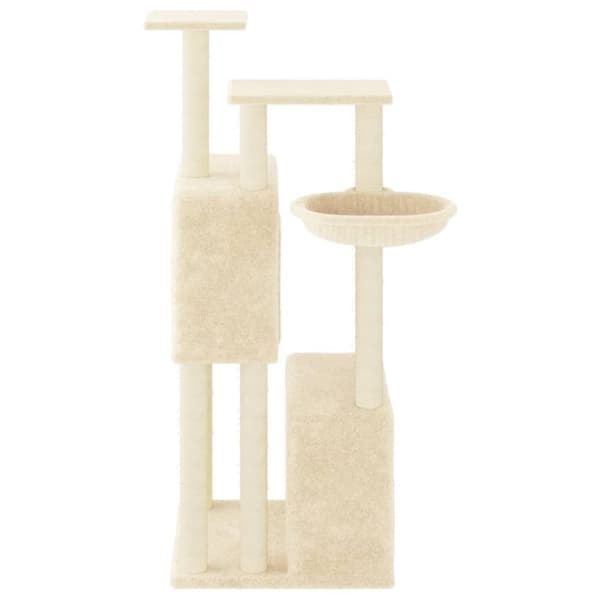 kradsetræ med sisalkradsestolper 122 cm cremefarvet