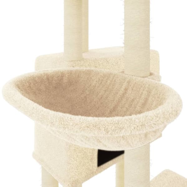 kradsetræ med sisalkradsestolper 122 cm cremefarvet