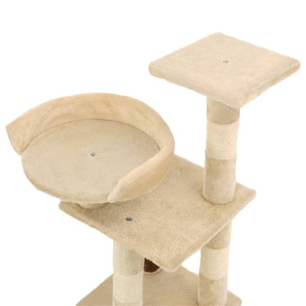 kradsetræ med sisal-kradsestolper til katte 65 cm beige