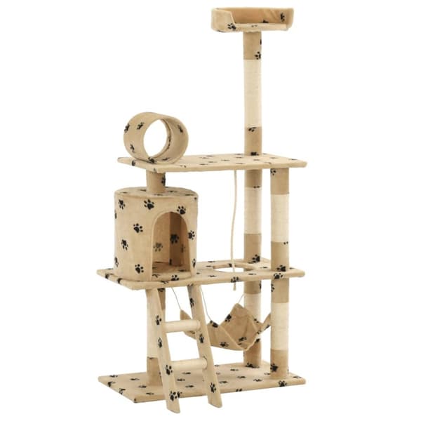 kradsetræ til katte med sisal-kradsestolper 140 cm beige poteprint