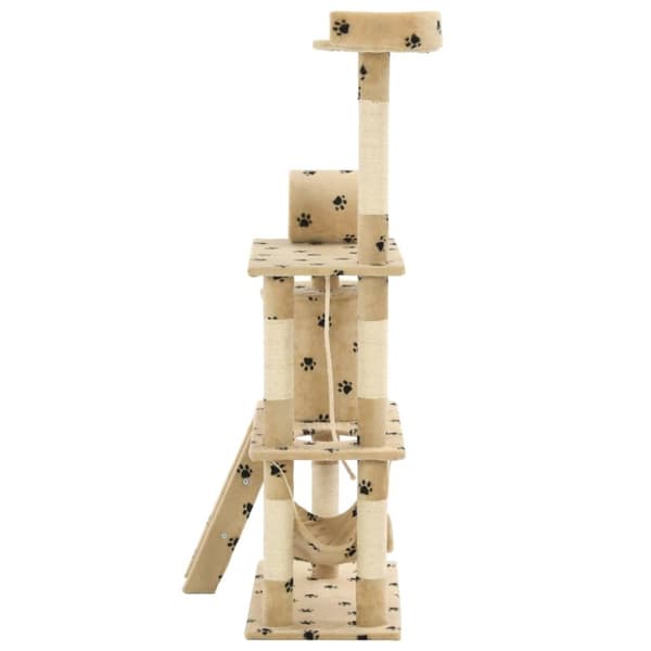kradsetræ til katte med sisal-kradsestolper 140 cm beige poteprint