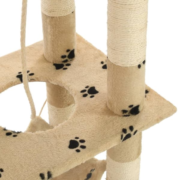 kradsetræ til katte med sisal-kradsestolper 140 cm beige poteprint
