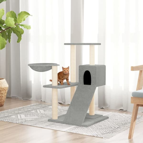kradsetræ med sisalstolper 82 cm lysegrå