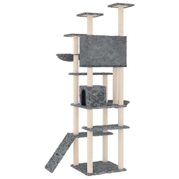 Katträd med klöspelare i sisal mörkgrå 191 cm