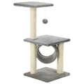 Miniatyrbillede 2 af 5: kradsetræ til katte med sisal-kradsestolper 65 cm grå