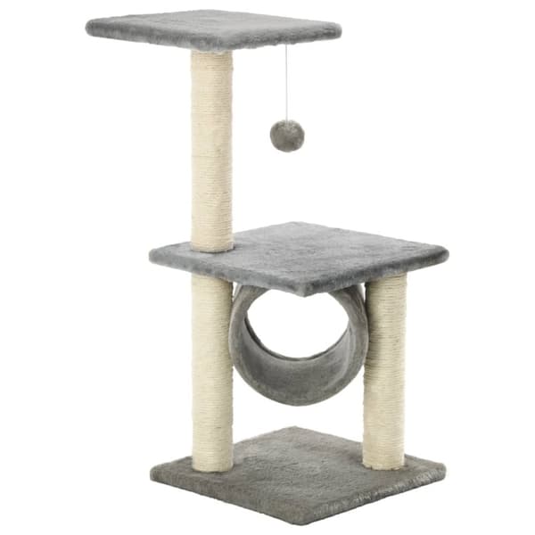 kradsetræ til katte med sisal-kradsestolper 65 cm grå