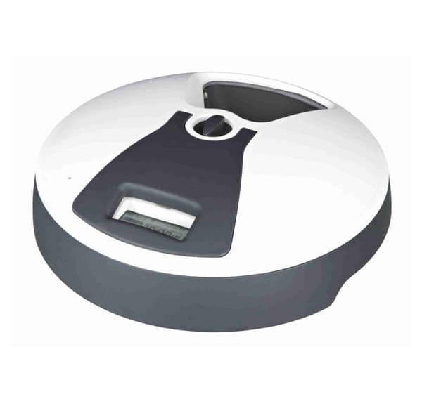 TX6 automatisk maddispenser, 6 × 240 ml/ø 32 cm × 10 cm, mørkegrå/hvid, Trixie