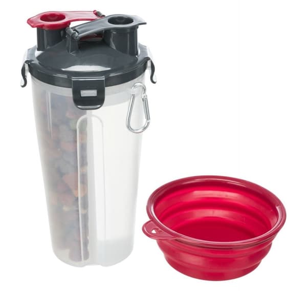Mad- og vandbeholder, plast, 2 × 0,35 l/ø11 × 23 cm