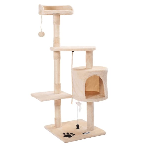 Fire-niveau kradsetræ for katte Beige PJ-042 85 cm