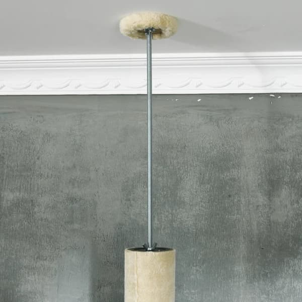 Rootz Kattekradsestolpe - 1 Kattehule - 1 Kattehængekøje - 1 liggeflade - Sisalreb - Naturlig + Beige - 48 cm x 48 cm x 255 cm