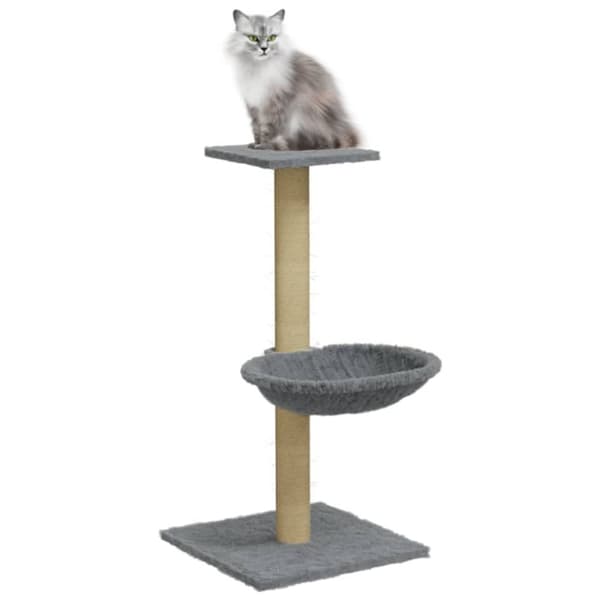 vidaXL Kissan kiipeilypuu sisal- raapimispylväällä vaaleanharmaa 74 cm - Kissan huonekalut
