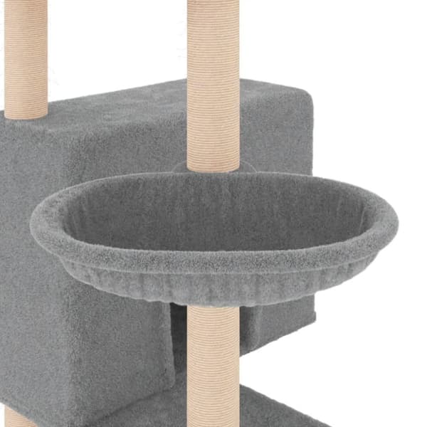 vidaXL Klösträd med sisalpelare ljusgrå 143 cm -  Kattmöbler
