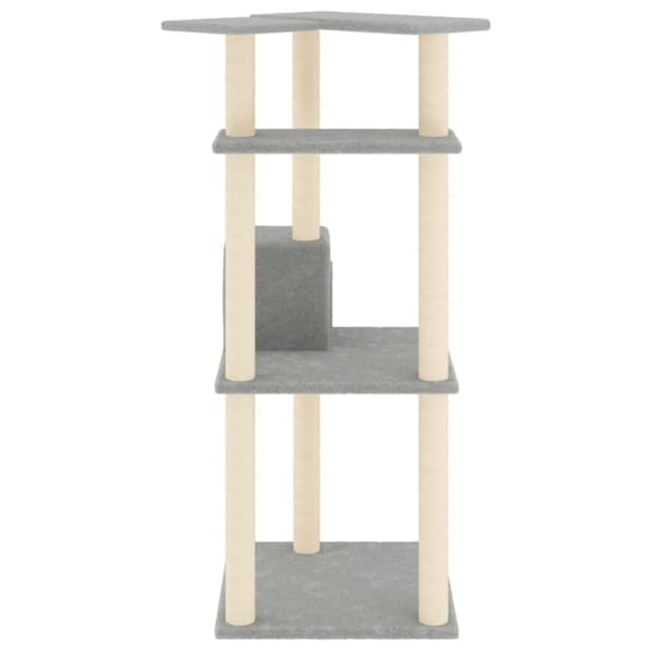 vidaXL Klösträd med sisalpelare ljusgrå 123 cm -  Kattmöbler