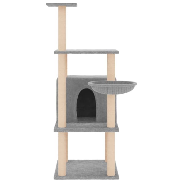 vidaXL Klösträd med sisalpelare ljusgrå 132 cm -  Kattmöbler