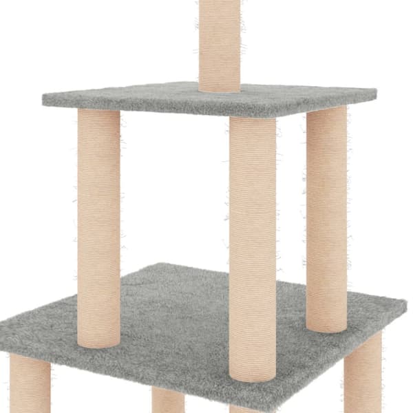 vidaXL Kissan kiipeilypuu sisal- raapimispylväillä vaaleanharm. 111 cm - Kissan huonekalut