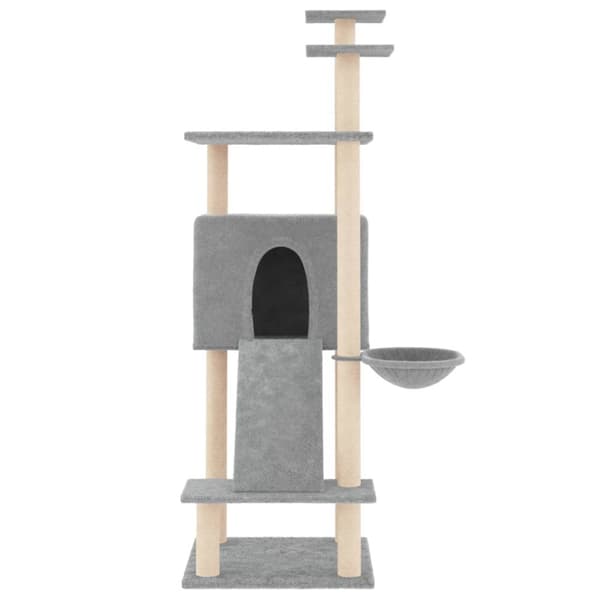 vidaXL Klösträd med sisalpelare ljusgrå 153 cm -  Kattmöbler