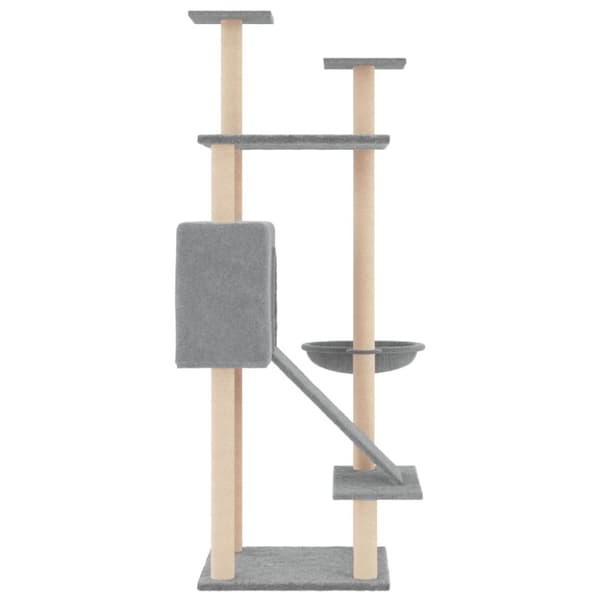 vidaXL Klösträd med sisalpelare ljusgrå 153 cm -  Kattmöbler