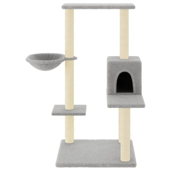 vidaXL Kissan kiipeilypuu sisal- raapimispylväillä vaaleanharmaa 95 cm -  Kissan huonekalut