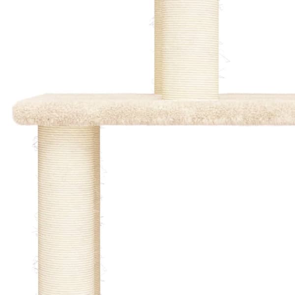 vidaXL Kissan kiipeilypuu sisal- raapimispylväillä kerma 149 cm
