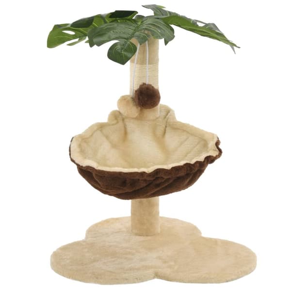 The Living Store kradsetræ til katte med sisal-kradsestolper 50 cm beige og brun -  Kattetræer