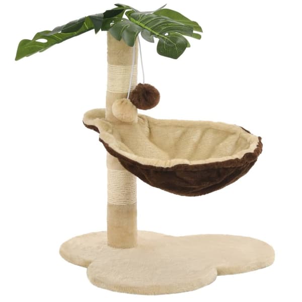 The Living Store kradsetræ til katte med sisal-kradsestolper 50 cm beige og brun -  Kattetræer