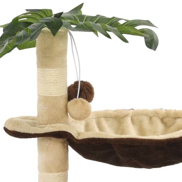 The Living Store kradsetræ til katte med sisal-kradsestolper 50 cm beige og brun -  Kattetræer