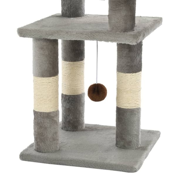 The Living Store kradsetræ til katte med sisal-kradsestolper 65 cm grå -  Kattetræer