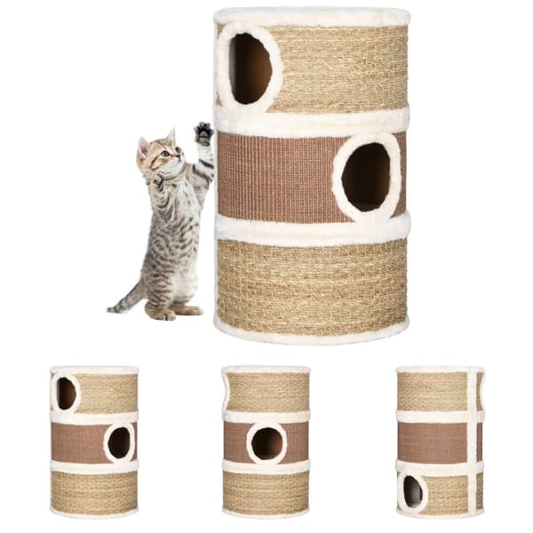 The Living Store kradsetønde til kat 60 cm søgræs -  Kattetræer
