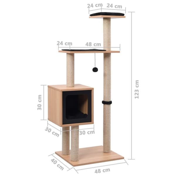 The Living Store kradsetræ med kradsemåtte sisal 123 cm -  Kattetræer
