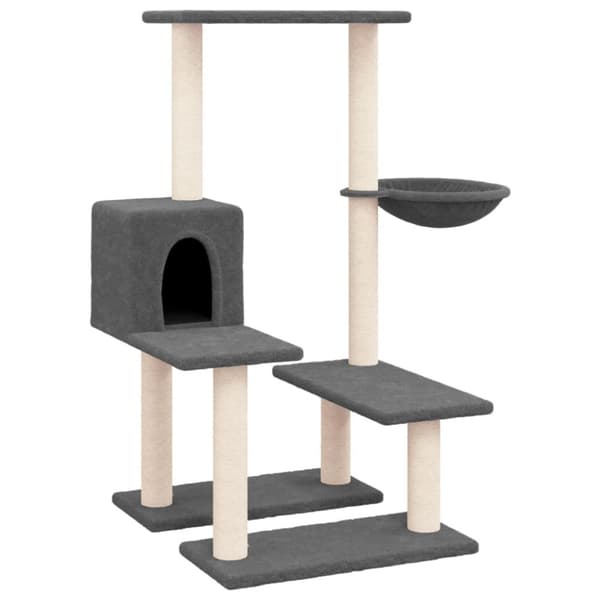 The Living Store Klösträd med sisalpelare mörkgrå 94,5 cm -  Kattmöbler