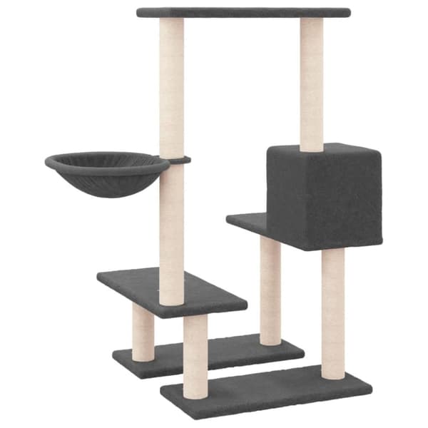 The Living Store Klösträd med sisalpelare mörkgrå 94,5 cm -  Kattmöbler