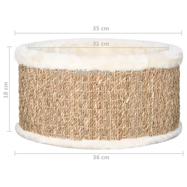 The Living Store Pyöreä kissankori 36 cm meriheinä -  Kissan huonekalut
