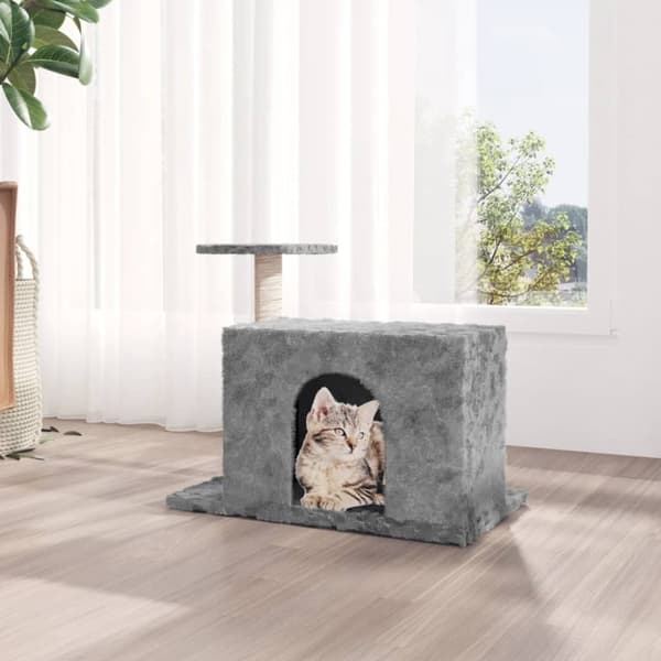 The Living Store kradsetræ med sisalstolpe 51 cm lysegrå -  Kattetræer