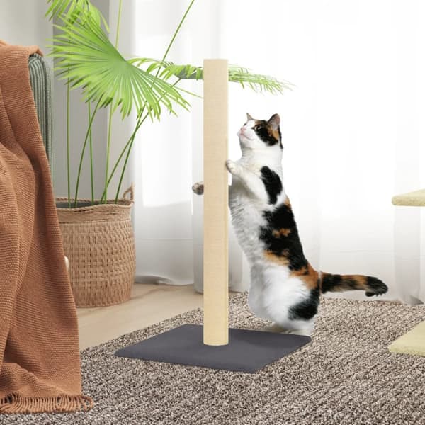 The Living Store Klöspelare i sisal mörkgrå 35x35x70 cm -  Kattmöbler