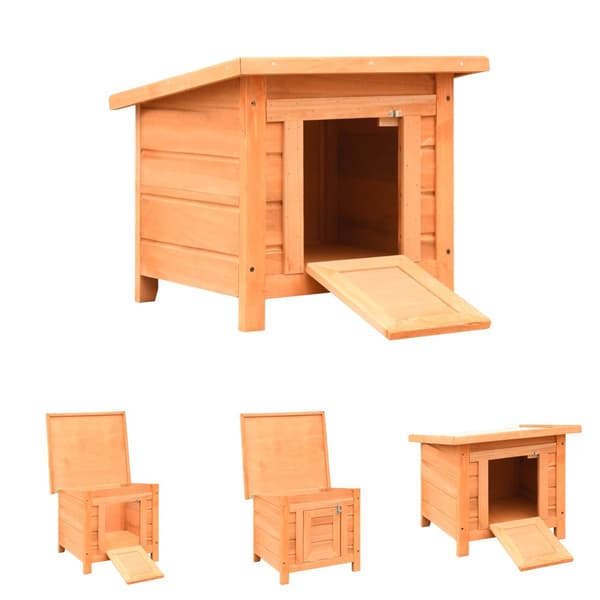 The Living Store kattehus 50x46x43,5 cm massivt fyrre- og grantræ -  Kattetræer