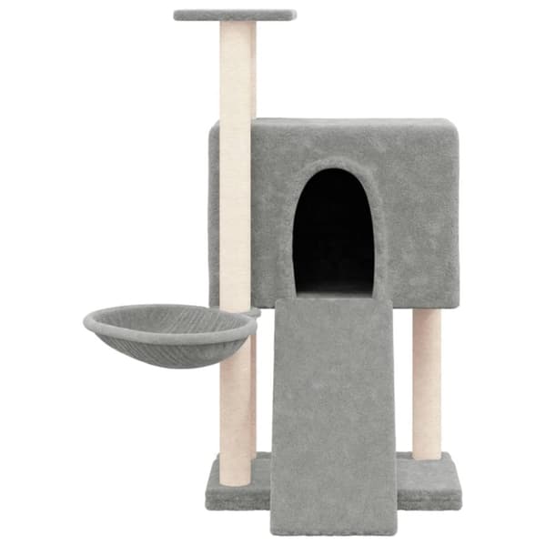 The Living Store Klösträd med sisalpelare ljusgrå 96 cm -  Kattmöbler